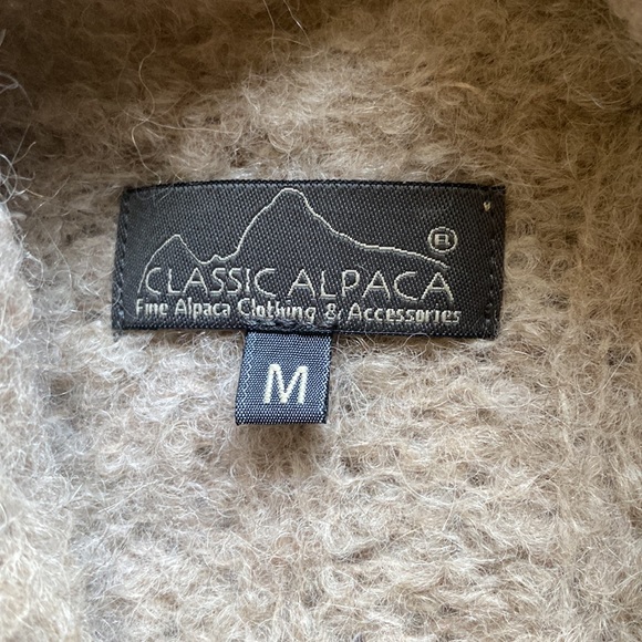 Classic Alpaca Clothing Tan-Beige Open Front Draped Cardigan Wool Lagenlook M - Picture 10 of 17